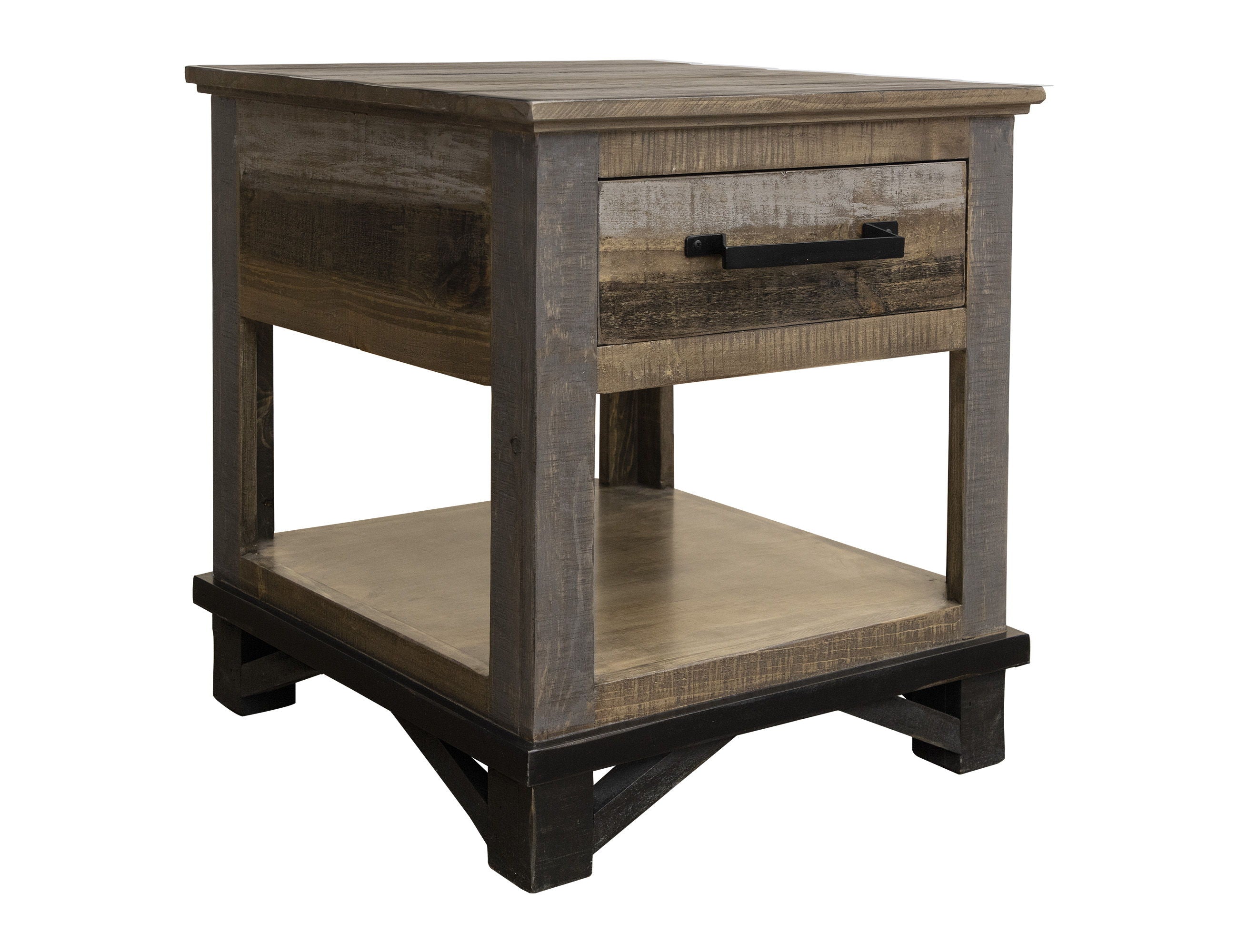 Loft - End Table - Two Tone Gray / Brown