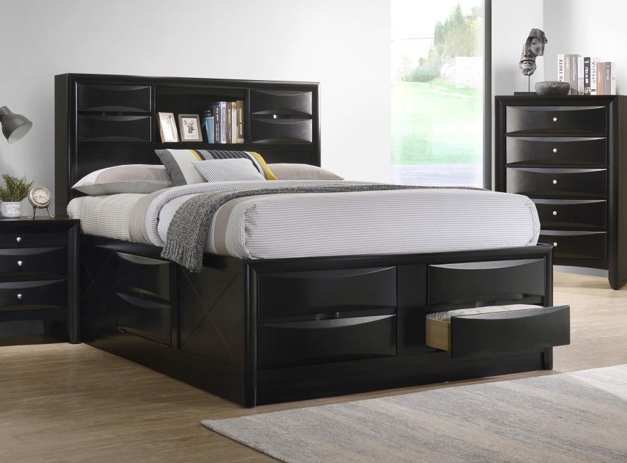 Briana Wood Eastern King Storage Bookcase Bed