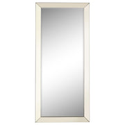 Full Length Floor or Wall Mirror with Beveled Silver Frame