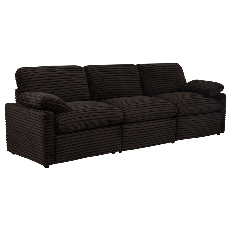 Collins Contemporary 7-Piece Modular Power Reclining Sectional Sofa in Chocolate Brown Corduroy Fabric