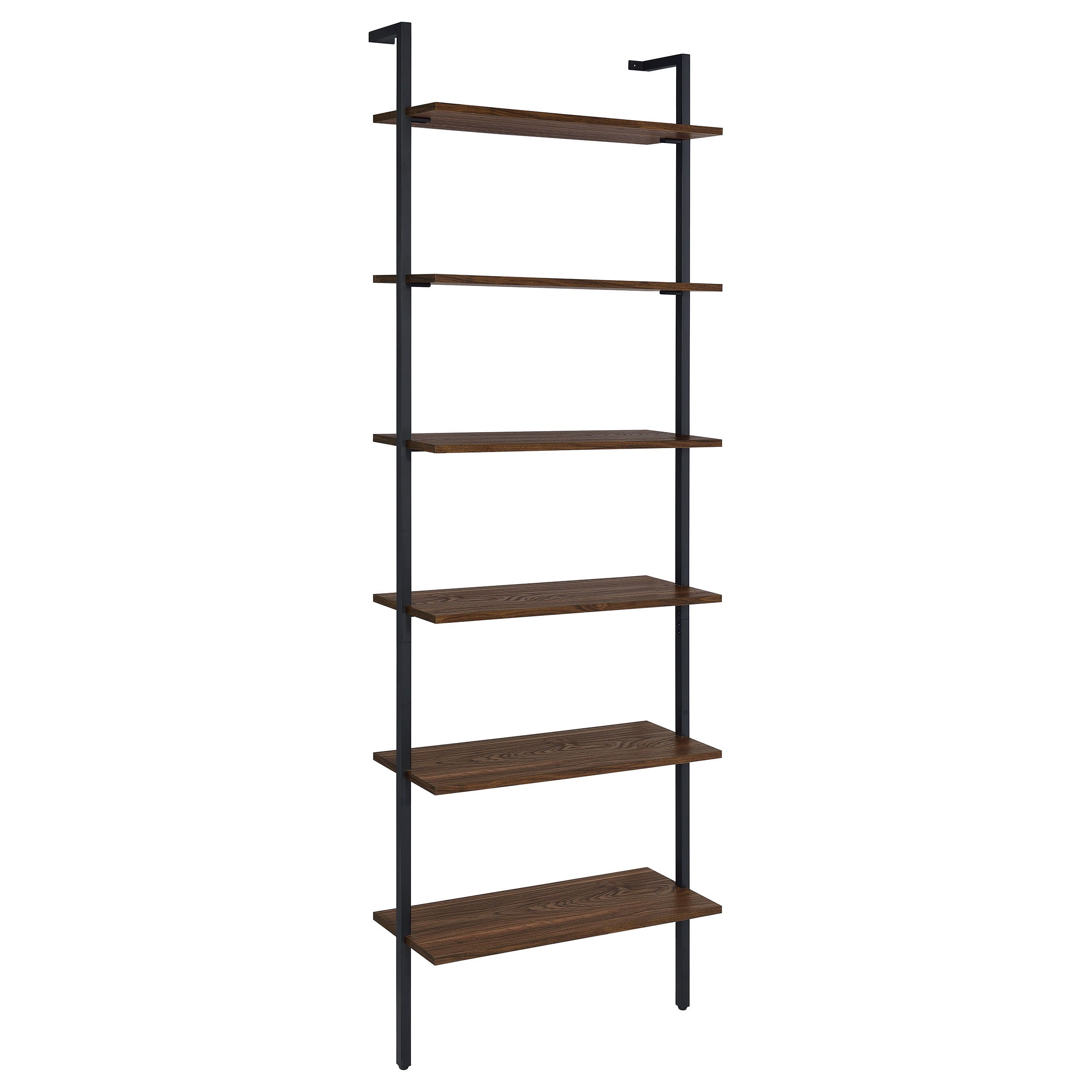 Owens 4-6 Shelf Wall Mounted Bookshelf with Walnut