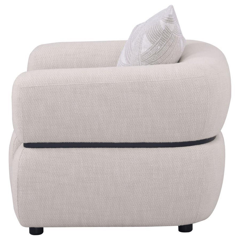 Jeanette - Fabric Upholstered Round Arm Accent Chair
