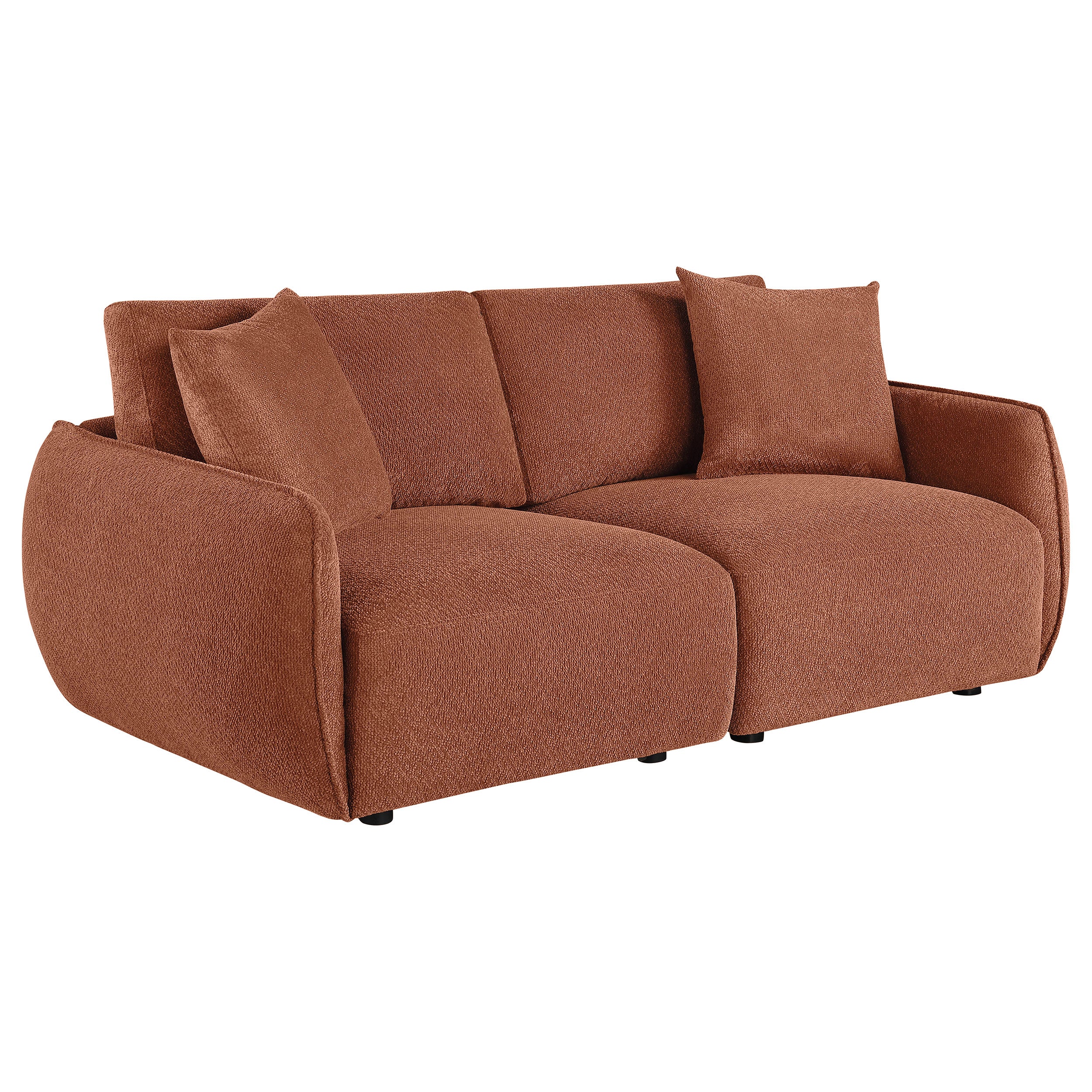 Elysia Contemporary Coral Fabric Upholstered Modular Loveseat