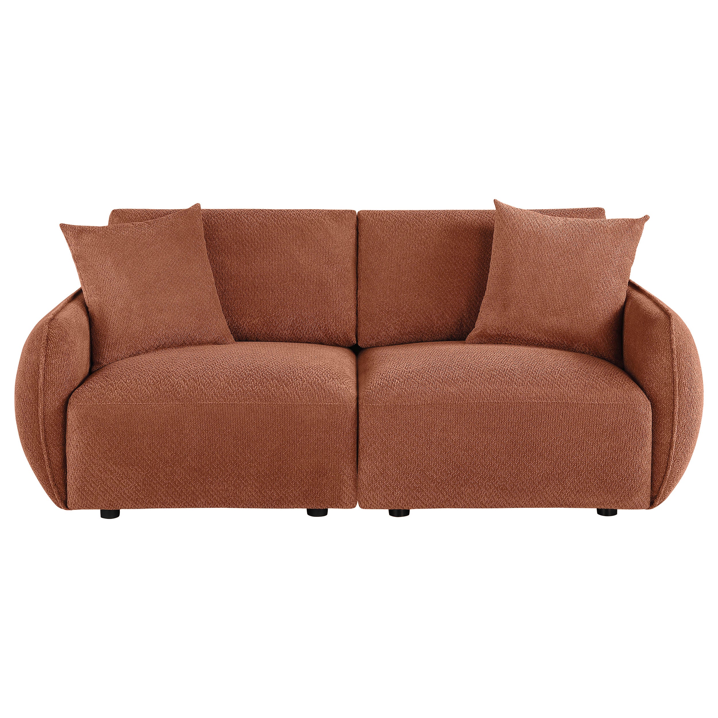 Elysia Contemporary Coral Fabric Upholstered Modular Loveseat