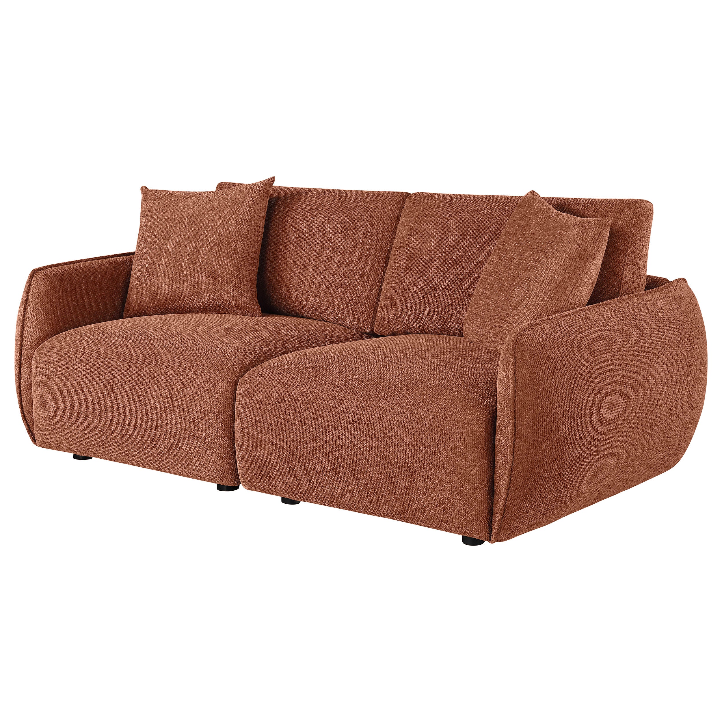 Elysia Contemporary Coral Fabric Upholstered Modular Loveseat