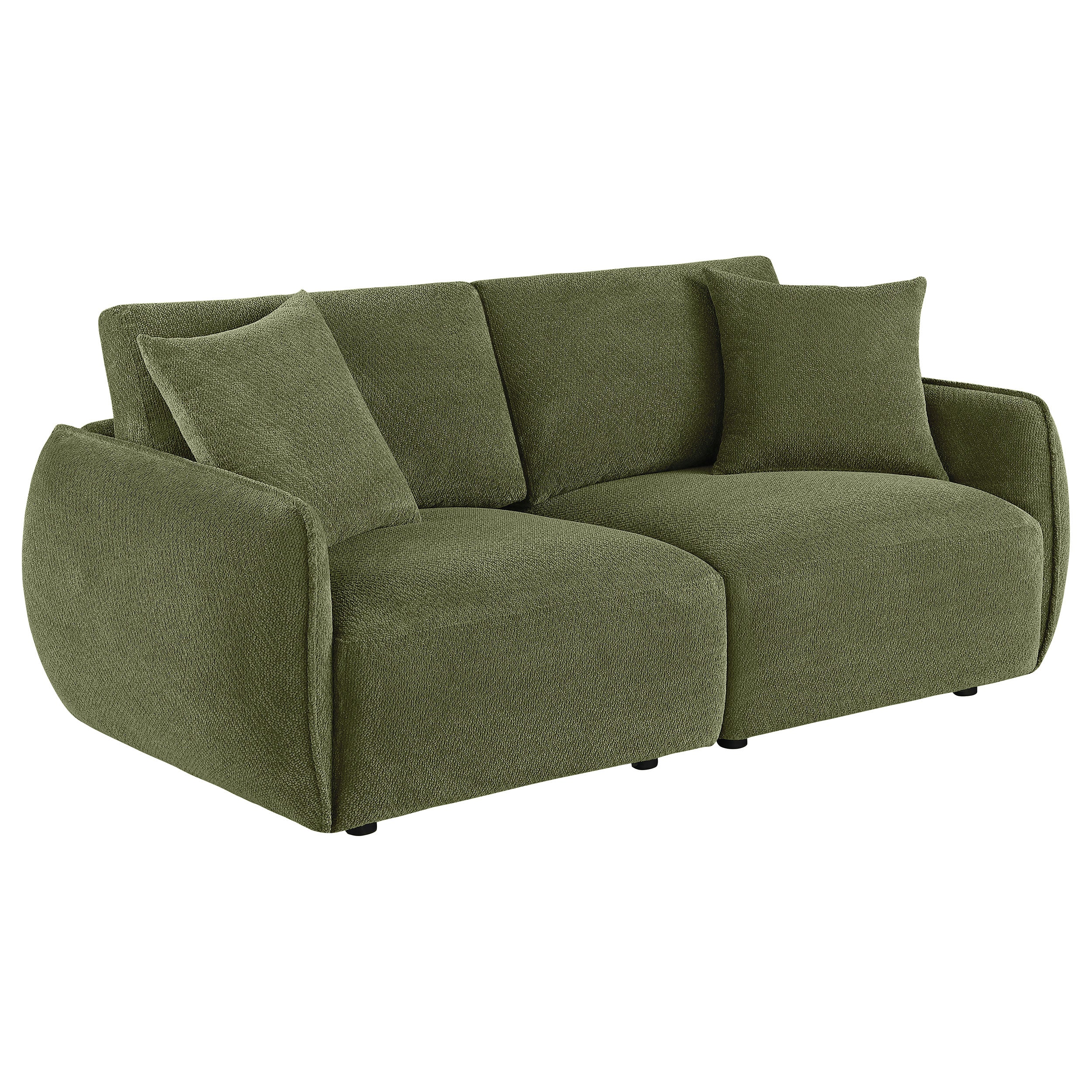 Elysia Contemporary Modular Fabric Loveseat Green