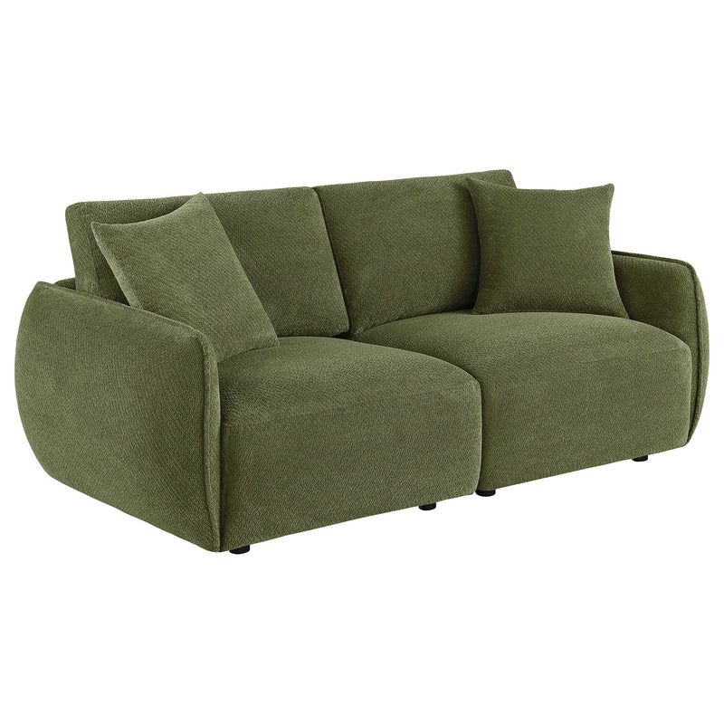 Elysia Contemporary Modular Fabric Loveseat Green