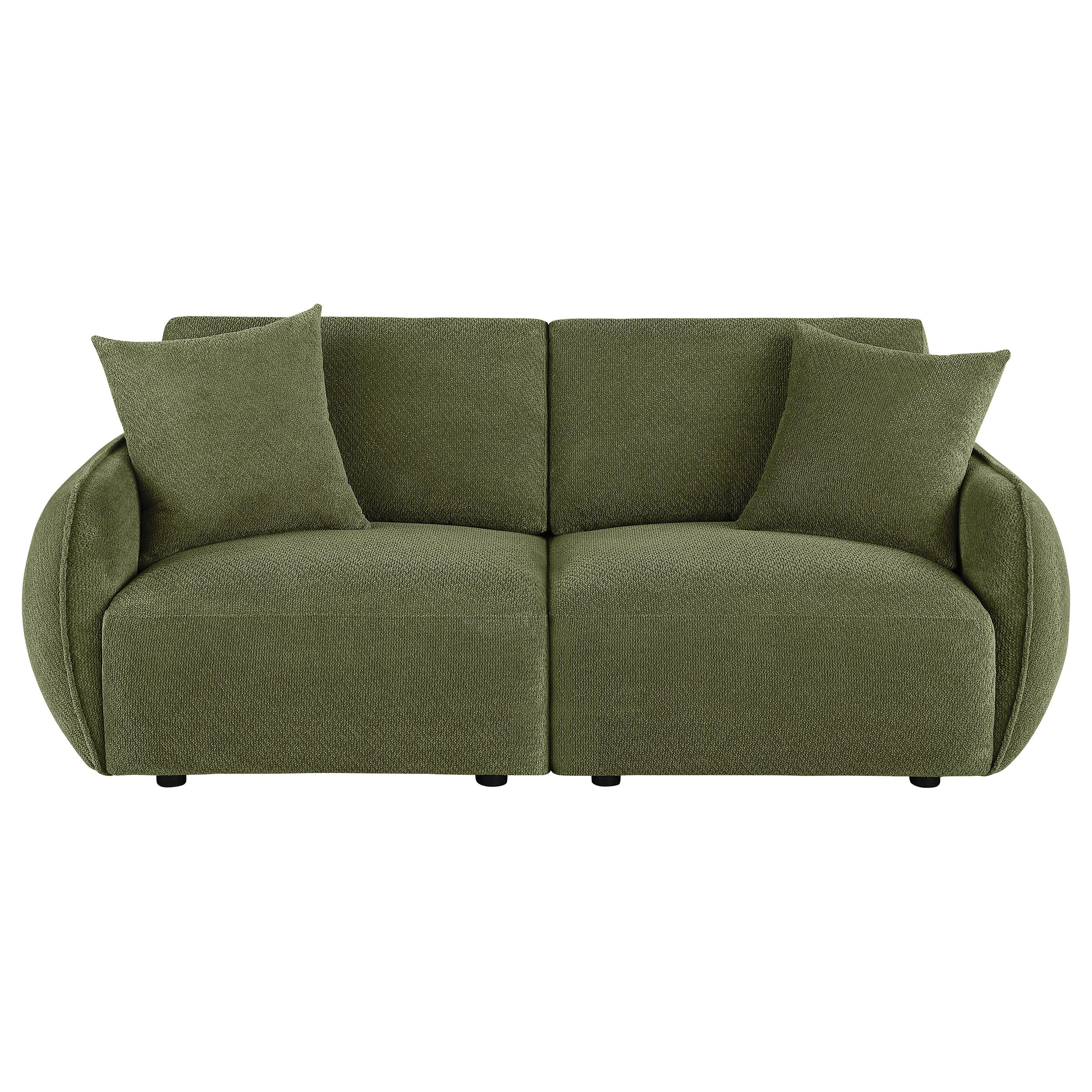 Elysia Contemporary Modular Fabric Loveseat Green