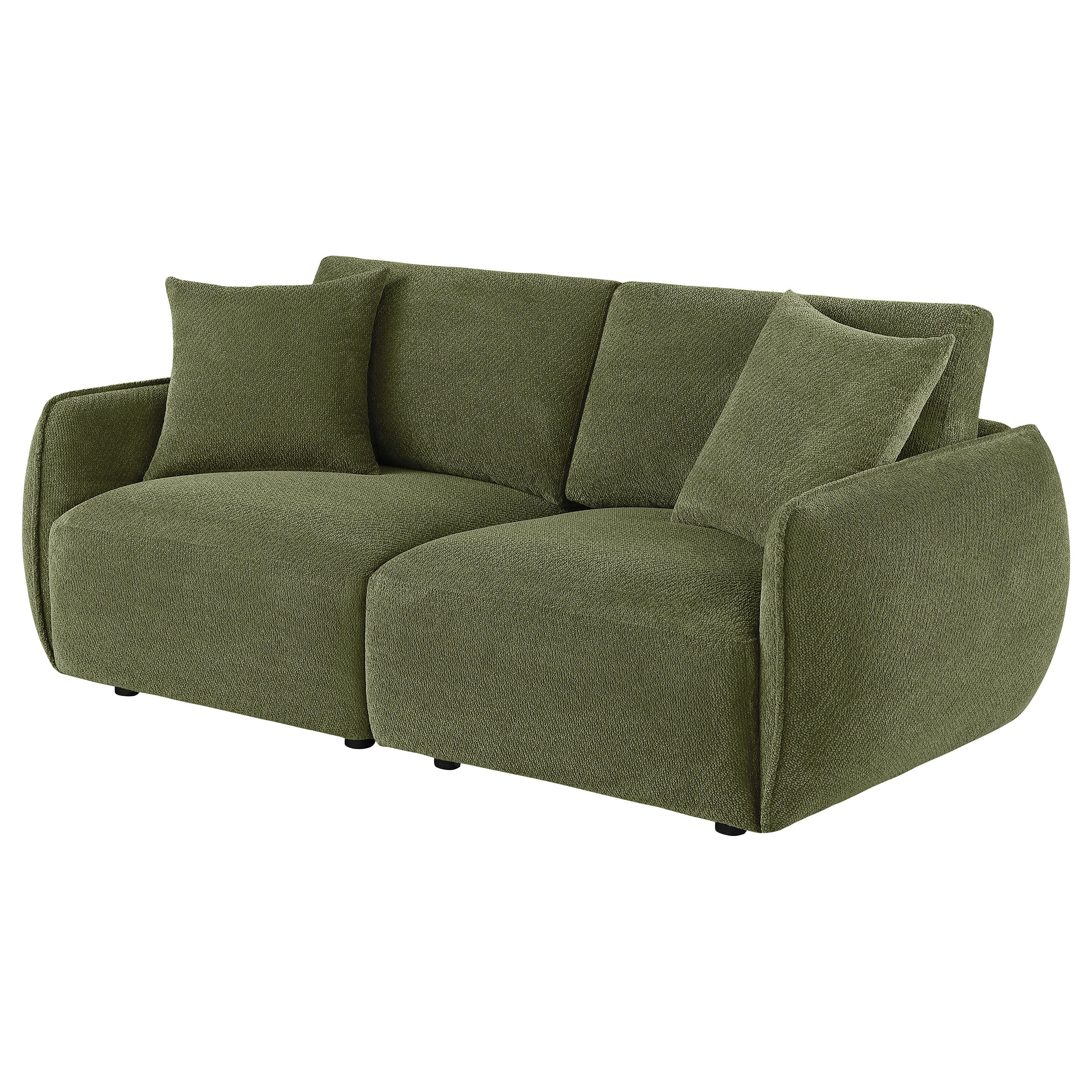 Elysia Contemporary Modular Fabric Loveseat Green