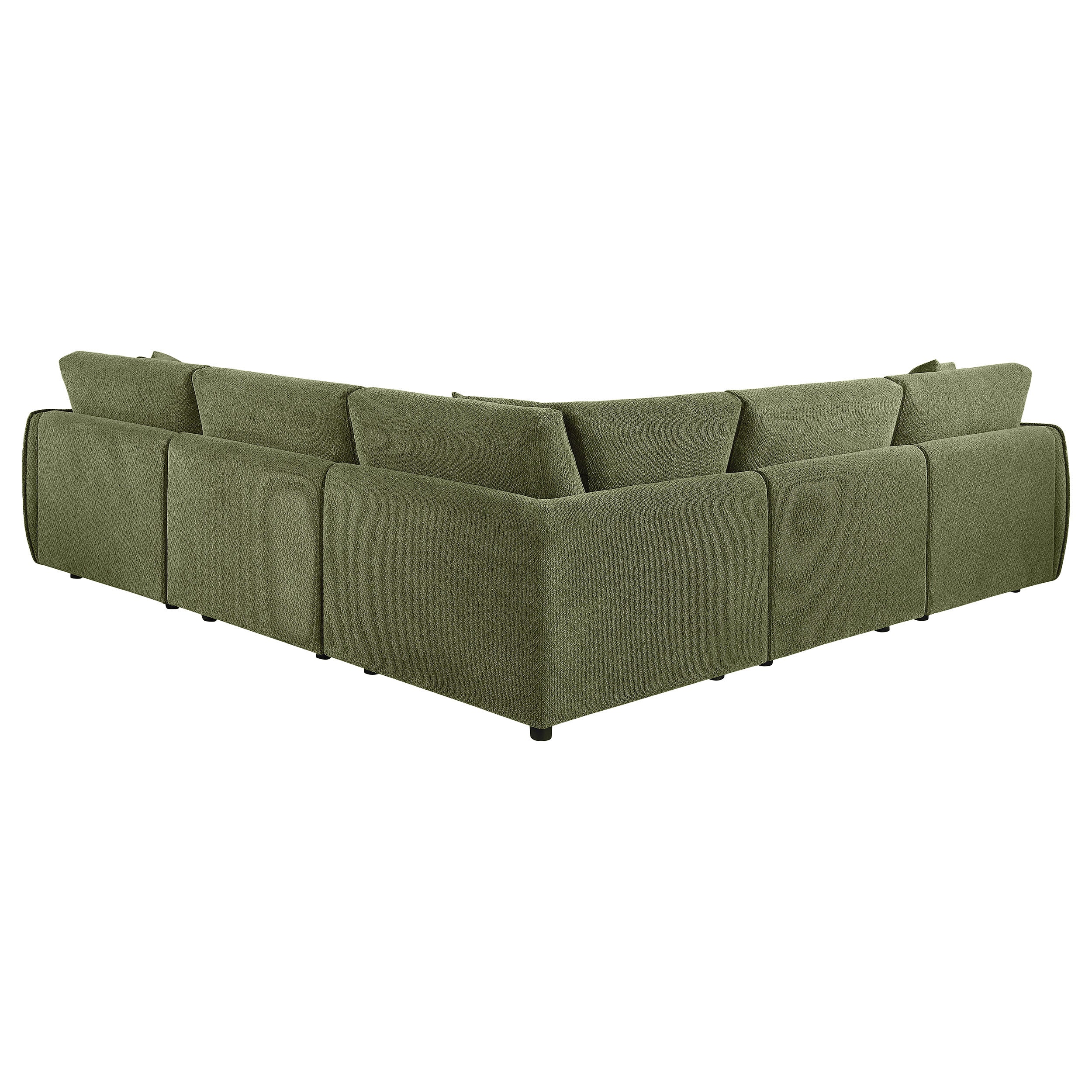 Elysia Contemporary Green Modular Fabric L-Shape Sectional Sofa