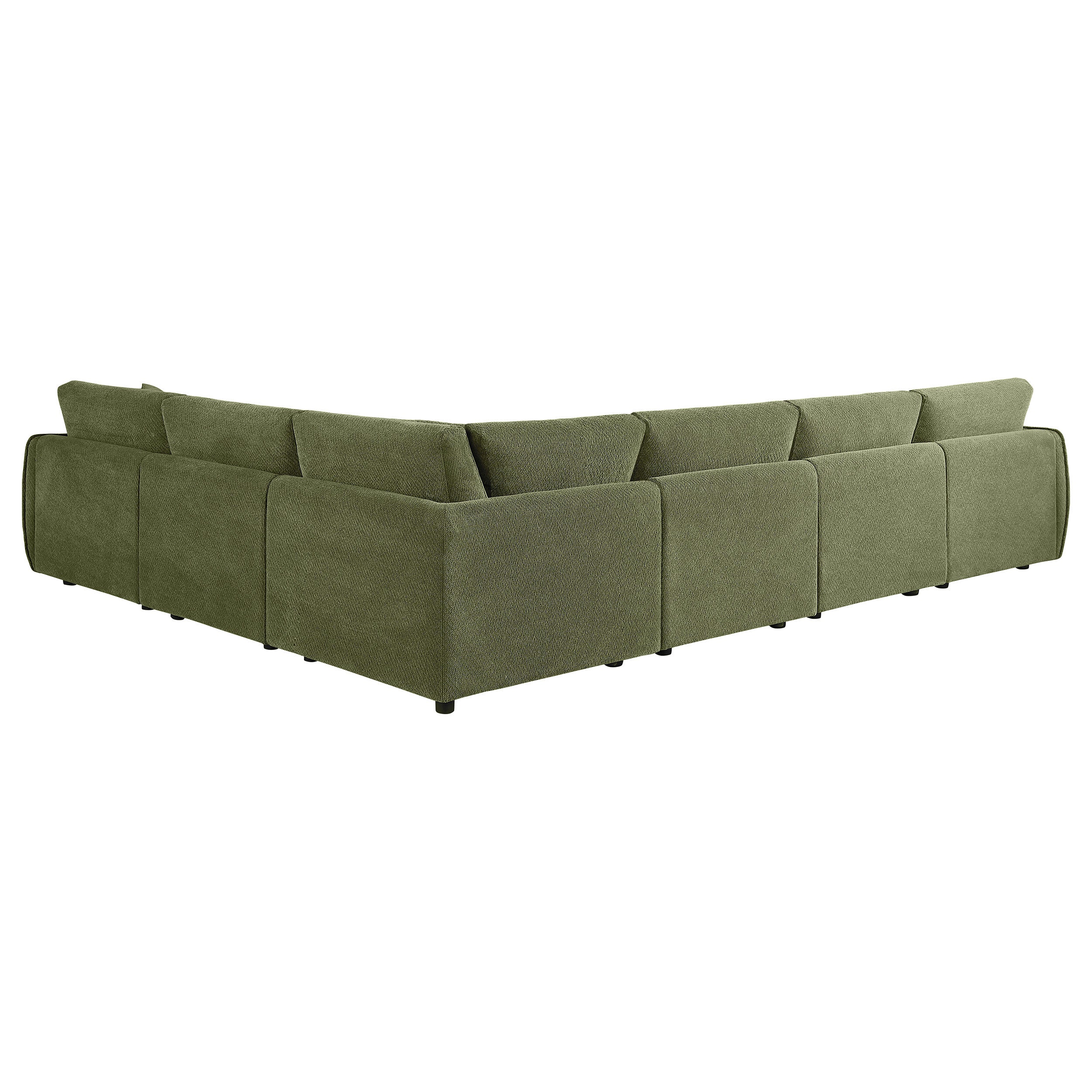 Elysia Contemporary Green Modular Fabric L-Shape Sectional Sofa
