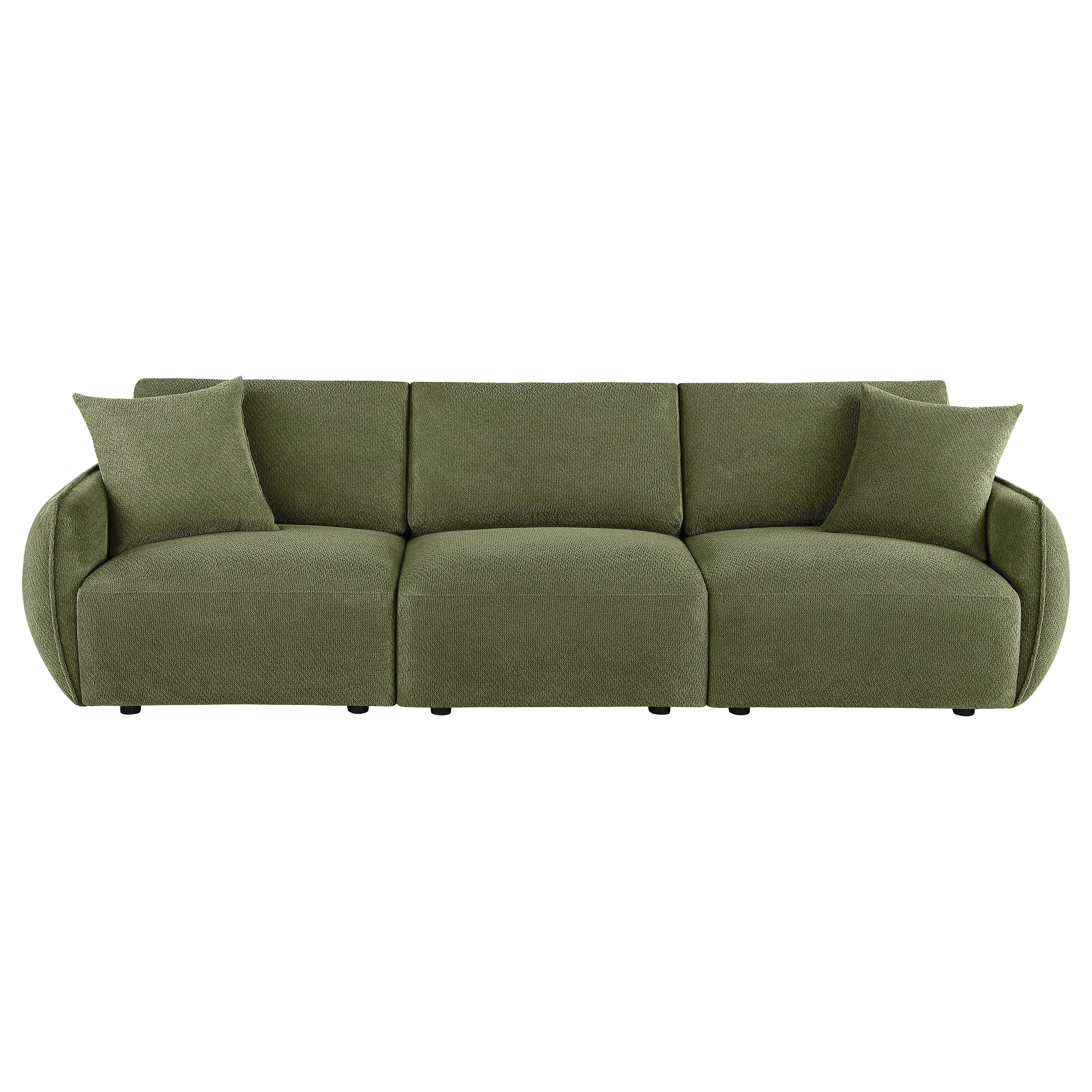 Elysia Contemporary Green Modular Fabric Lounge Sofa