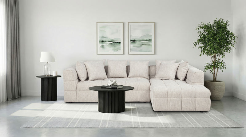 Amara Contemporary Modular Fabric L-Shape Sectional Sofa