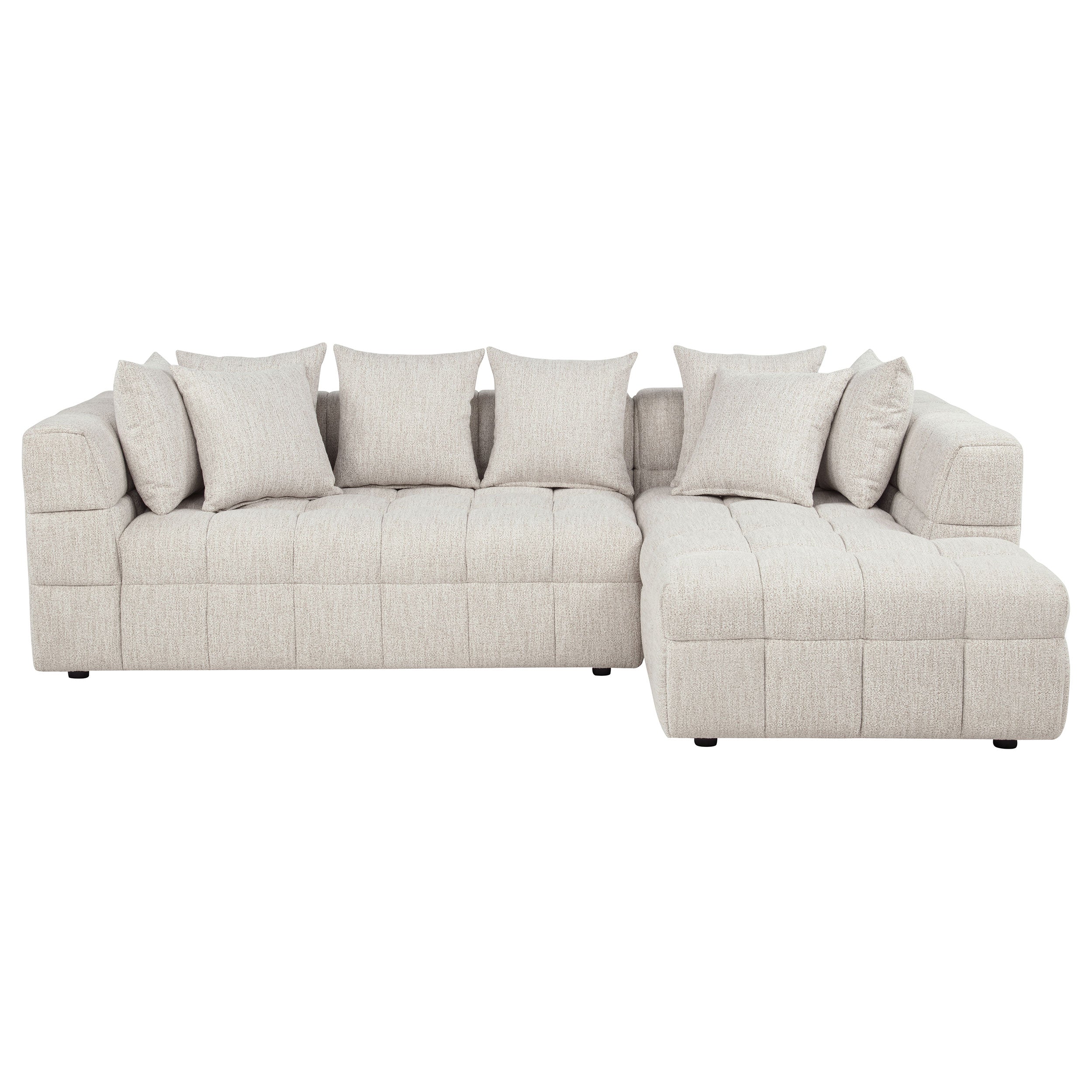 Amara Contemporary Modular Fabric L-Shape Sectional Sofa