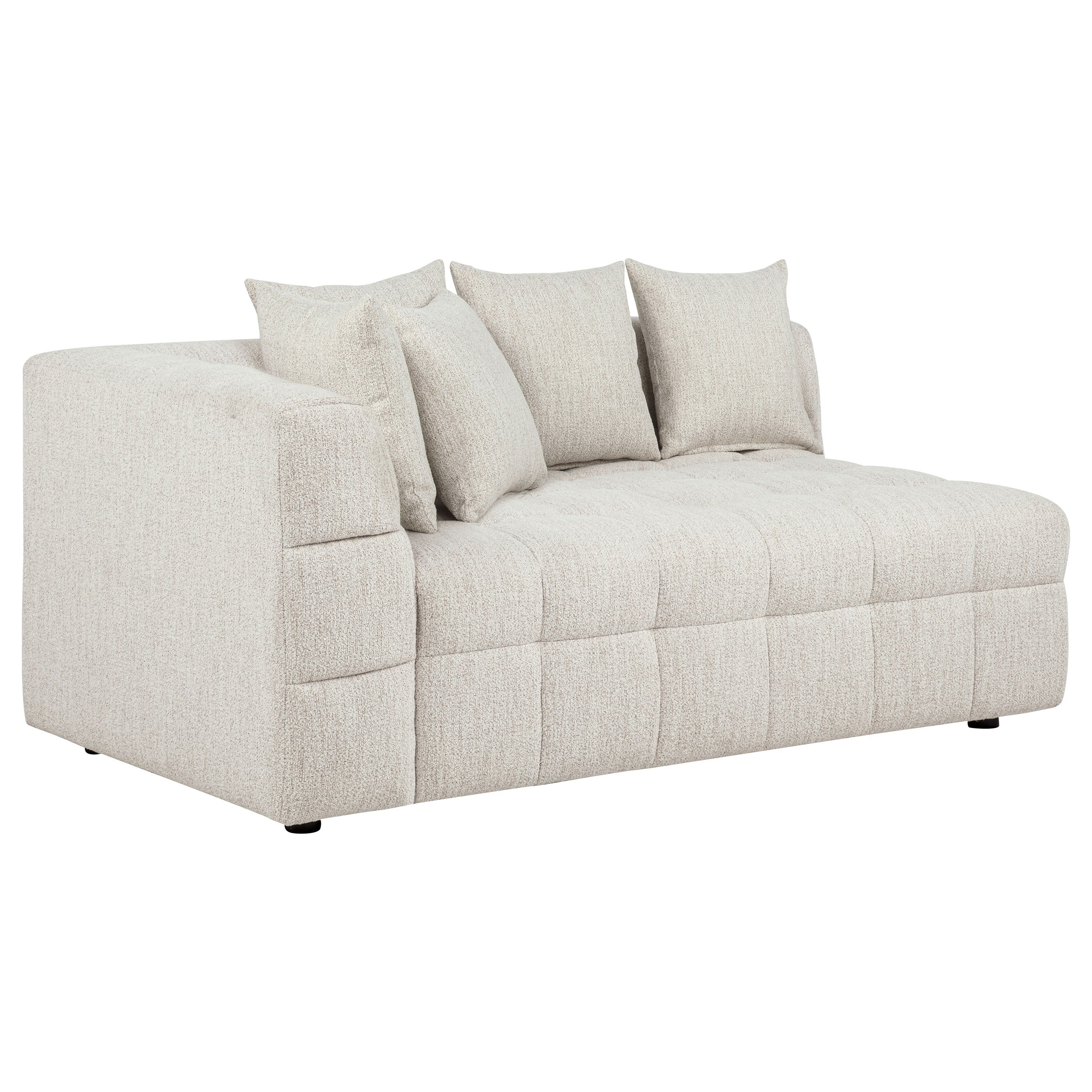 Amara Contemporary Ivory Fabric LAF Loveseat