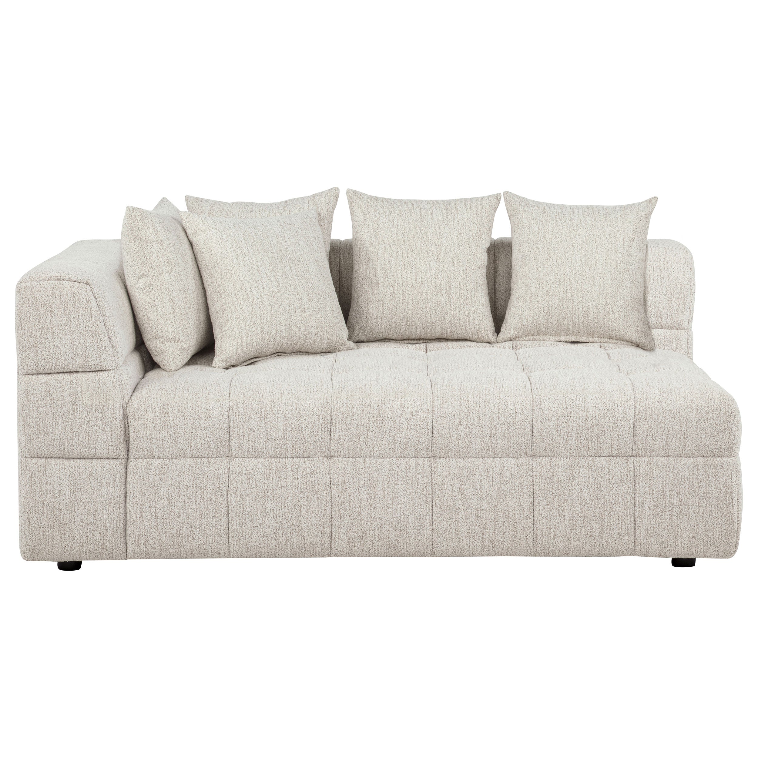 Amara Contemporary Ivory Fabric LAF Loveseat