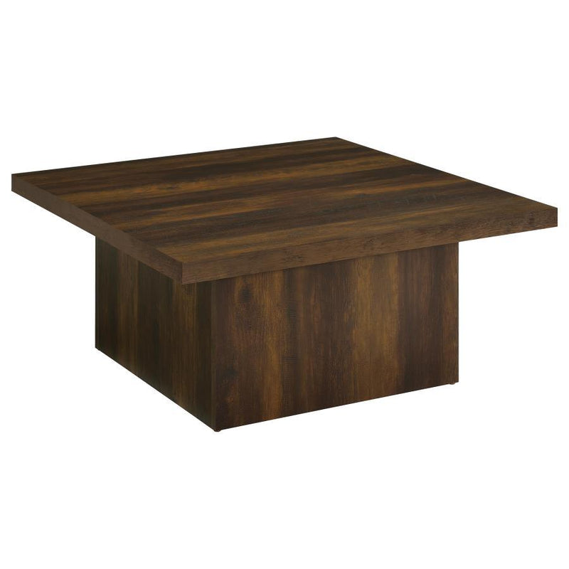 Rustic Mango Wood Square Table with Sturdy Block Base