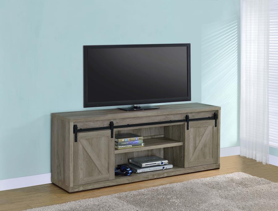 Brockton 3-Shelf Sliding Doors TV Console