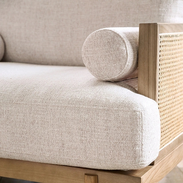 ALESUND Sofa, Beige/Light Oak, Natural & Brown