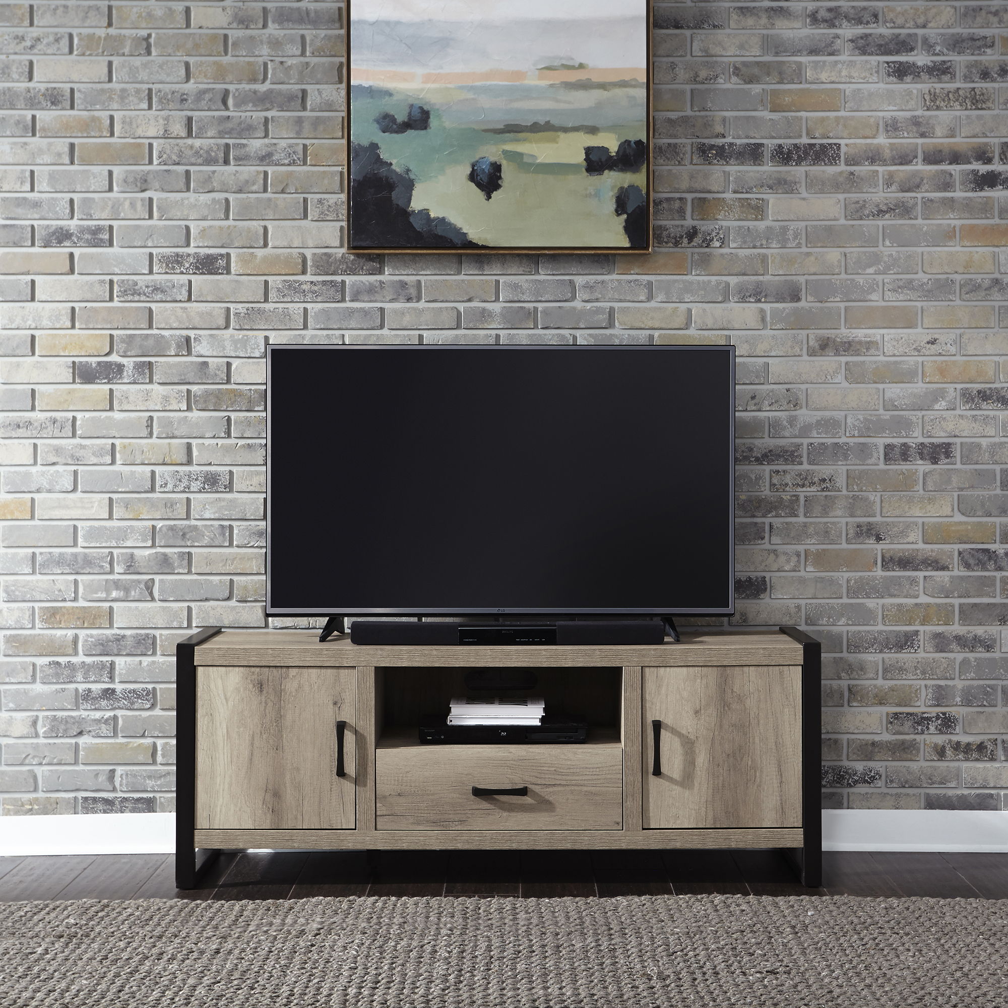 Sun Valley 64" TV Console with Faux Metal Accents