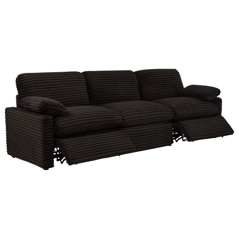 Collins Contemporary 7-Piece Modular Power Reclining Sectional Sofa in Chocolate Brown Corduroy Fabric
