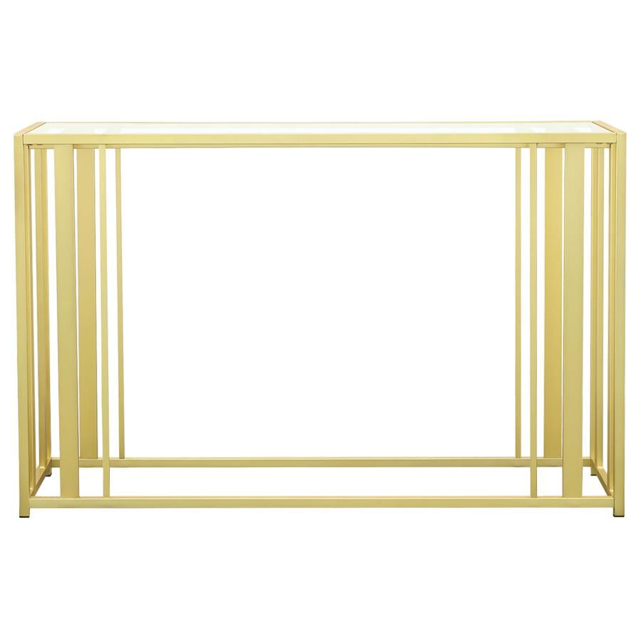 Adri Glass Top Entryway Sofa Console Table