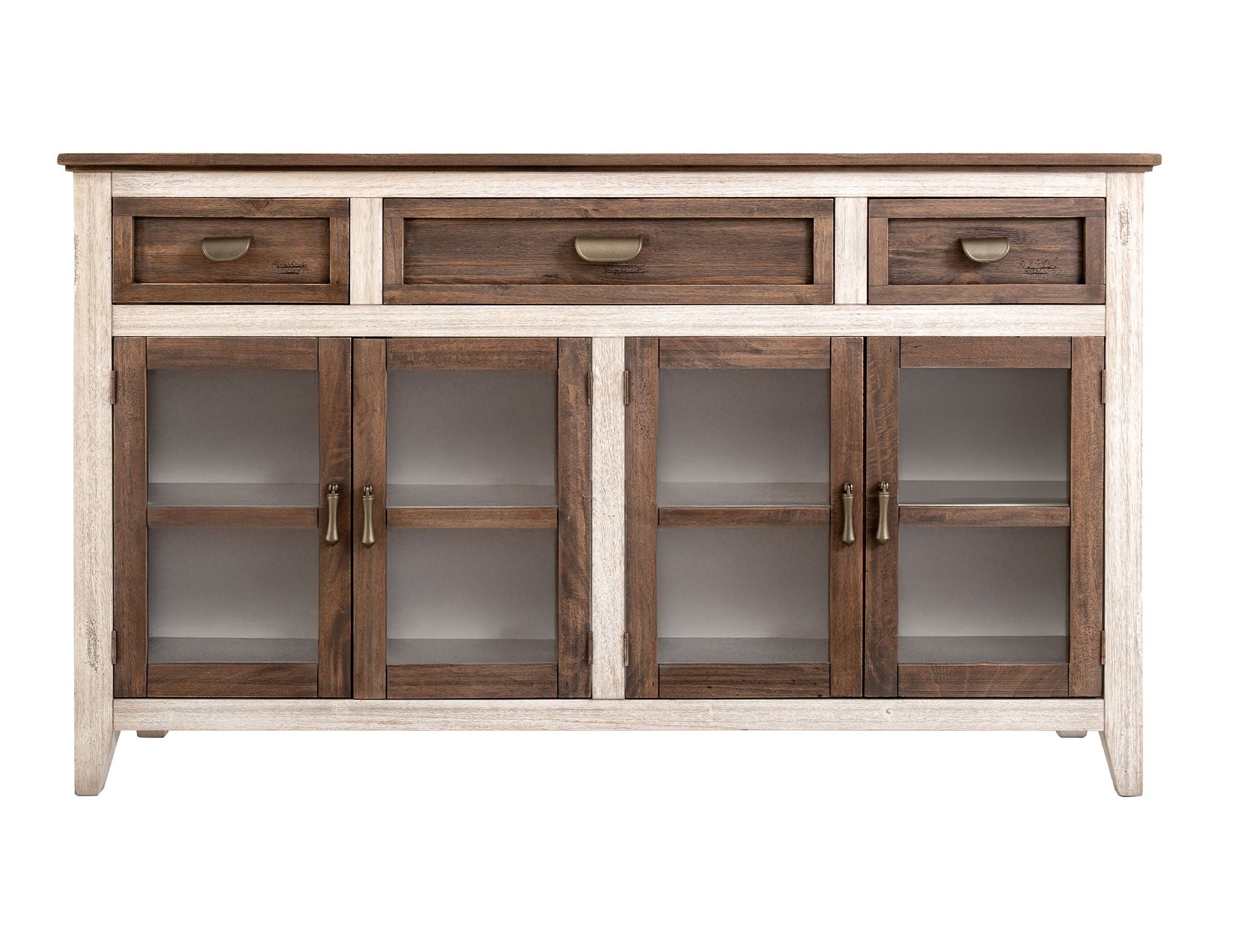 Sahara 3 Drawer 4 Glass Door Console