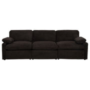 Collins Contemporary 7-Piece Modular Power Reclining Sectional Sofa in Chocolate Brown Corduroy Fabric