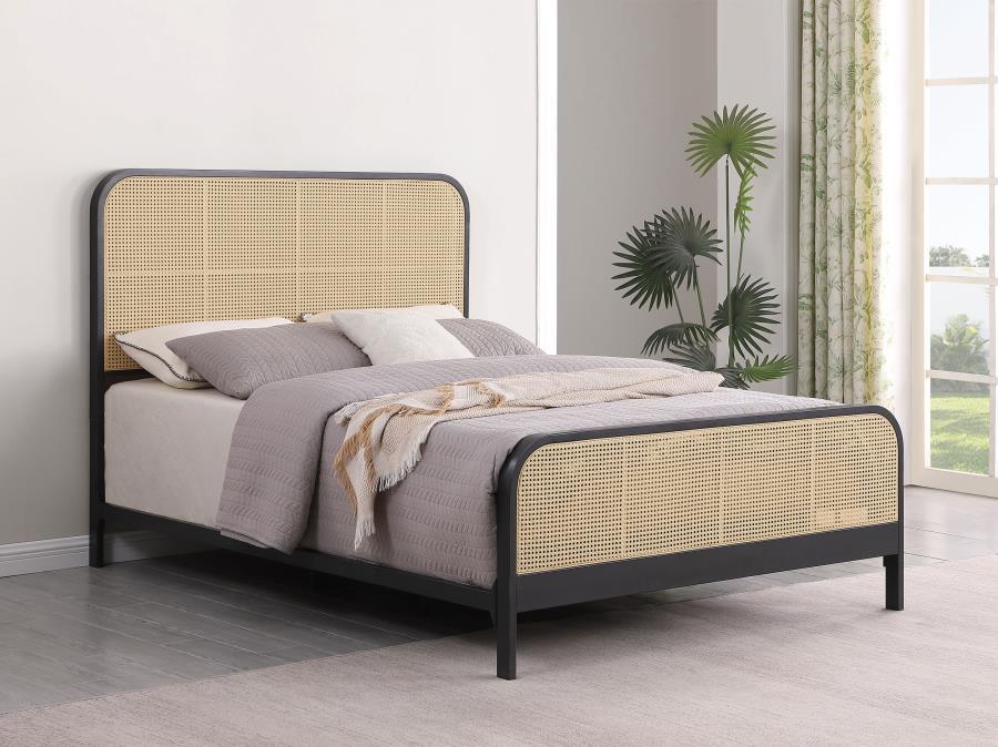 Lanewood Open Cane Rattan Metal Queen Bed