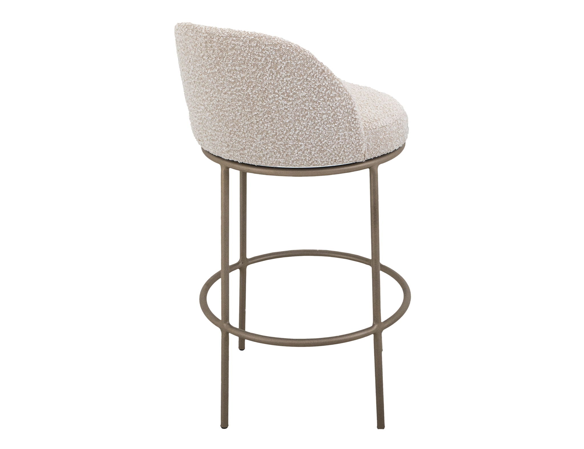 Snow Upholstered Barstool with Soft Ivory