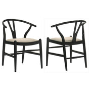 Wood Wishbone Dining Side Chairs (Set of 2)