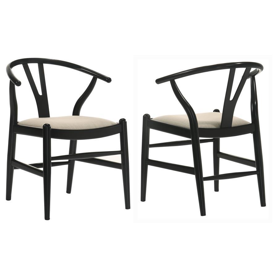 Wood Wishbone Dining Side Chairs (Set of 2)