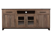 Natural Parota - 2 Drawer, 2 Door, 2 Glass Door TV Stand - Rich Brown