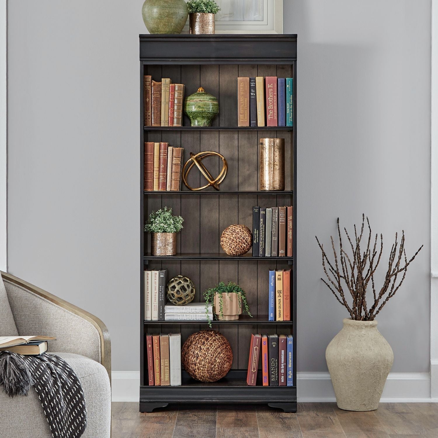Meritage Traditional RTA Bookcase in Black