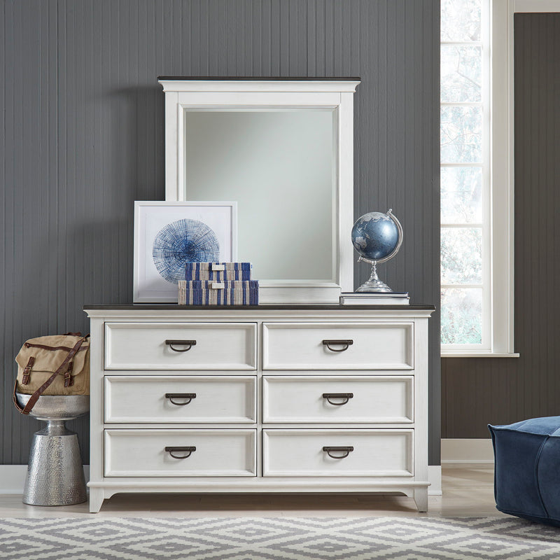 Allyson Park 6-Drawer Dresser with Crown Mirror