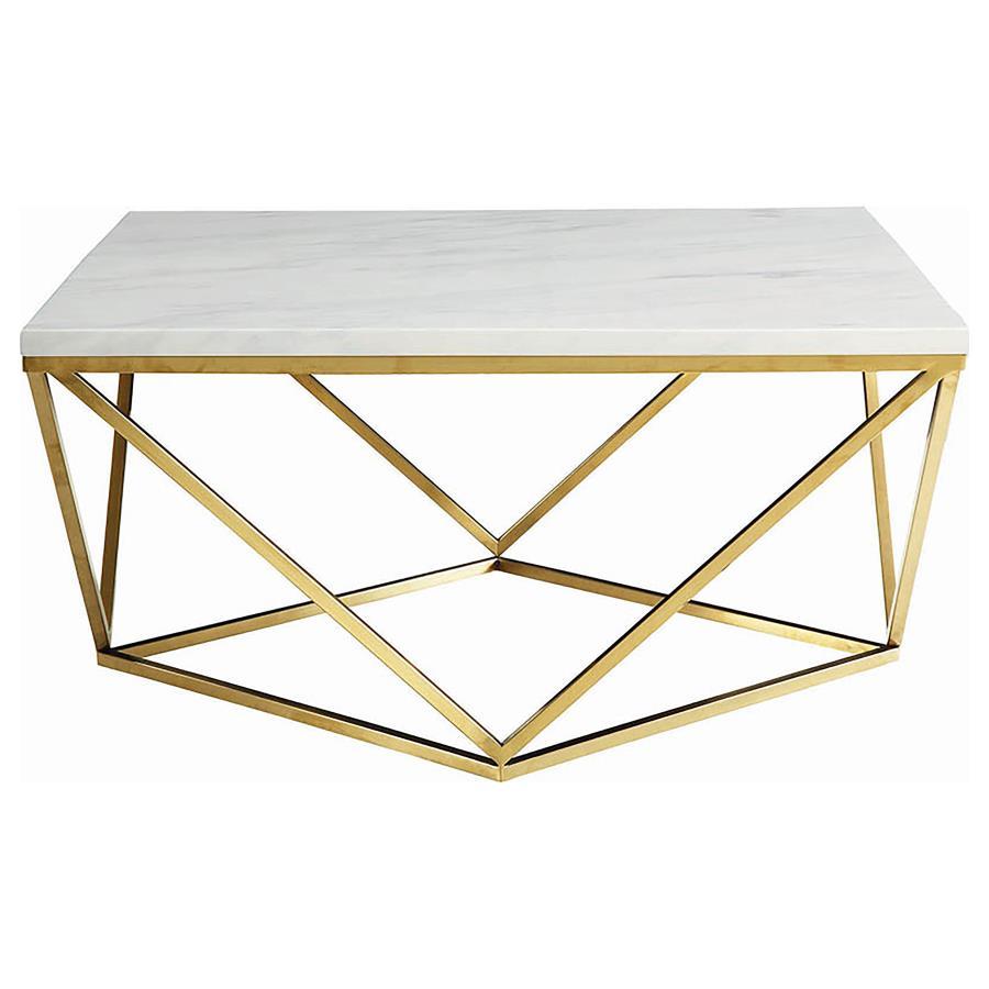 Meryl Square Faux Marble Top Coffee Table