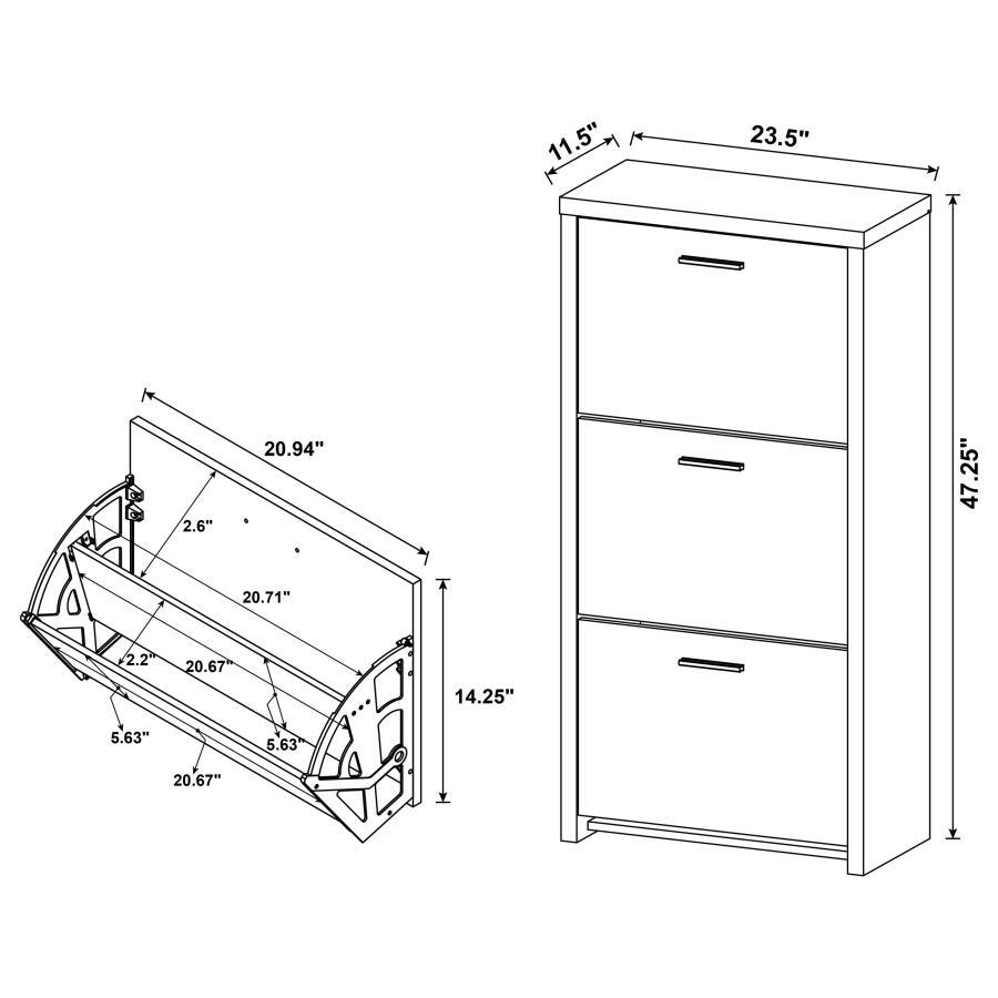 Maximize storage and style with this sleek black shoe cabinet