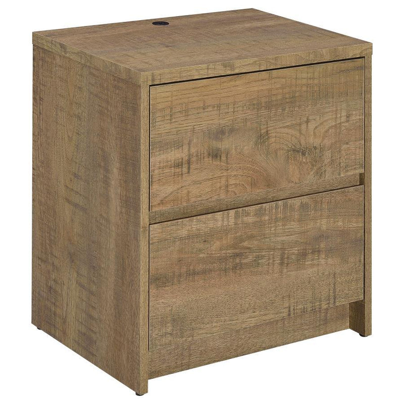 2-Drawer Nightstand with LED Motion Light & Dual USB Ports