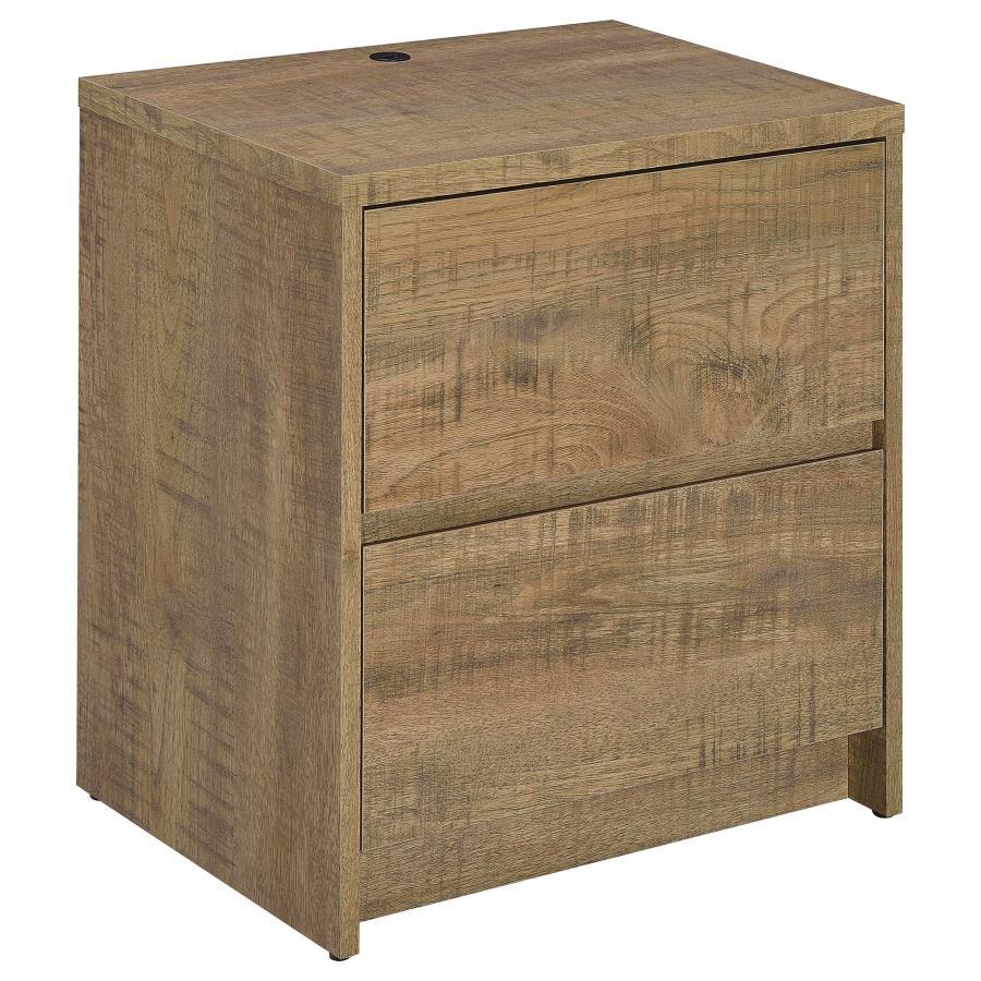 2-Drawer Nightstand with LED Motion Light & Dual USB Ports