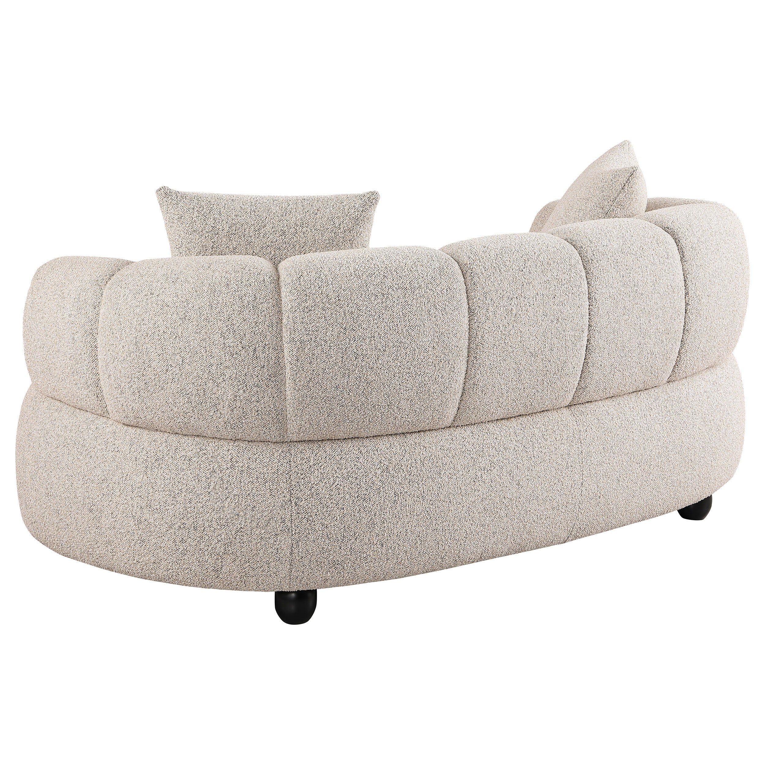 Whitney Contemporary Channel Tufted Woven Fabric Sofa Set Pebble