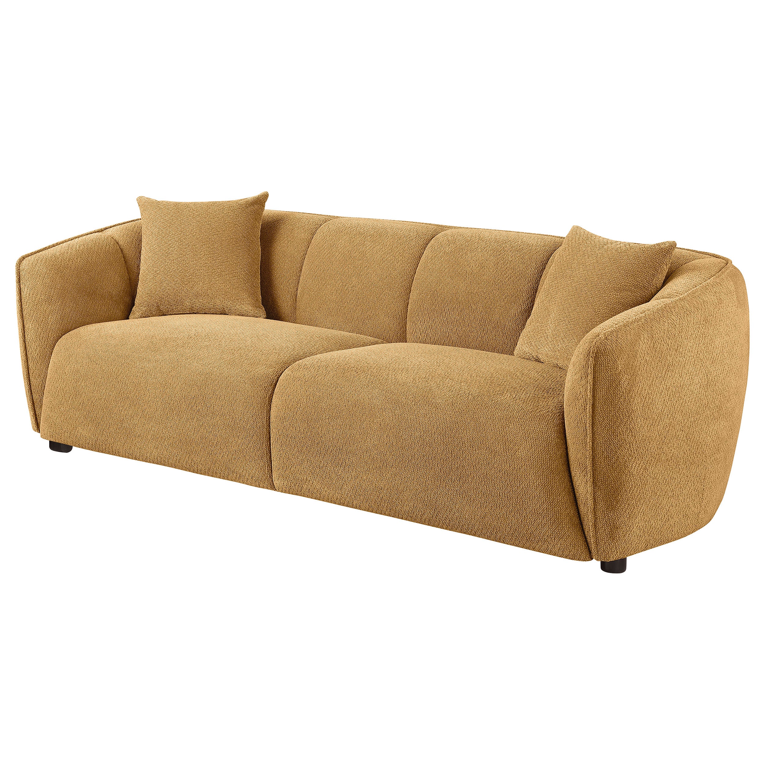 Aleisha Mustard Yellow Fabric Upholstered Contemporary Sofa