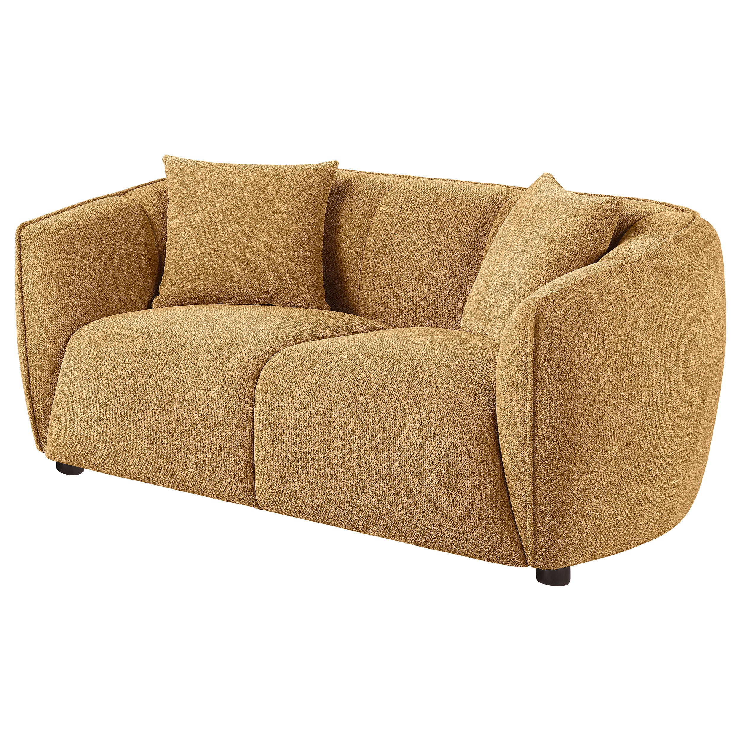Aleisha Mustard Yellow Fabric Upholstered Loveseat