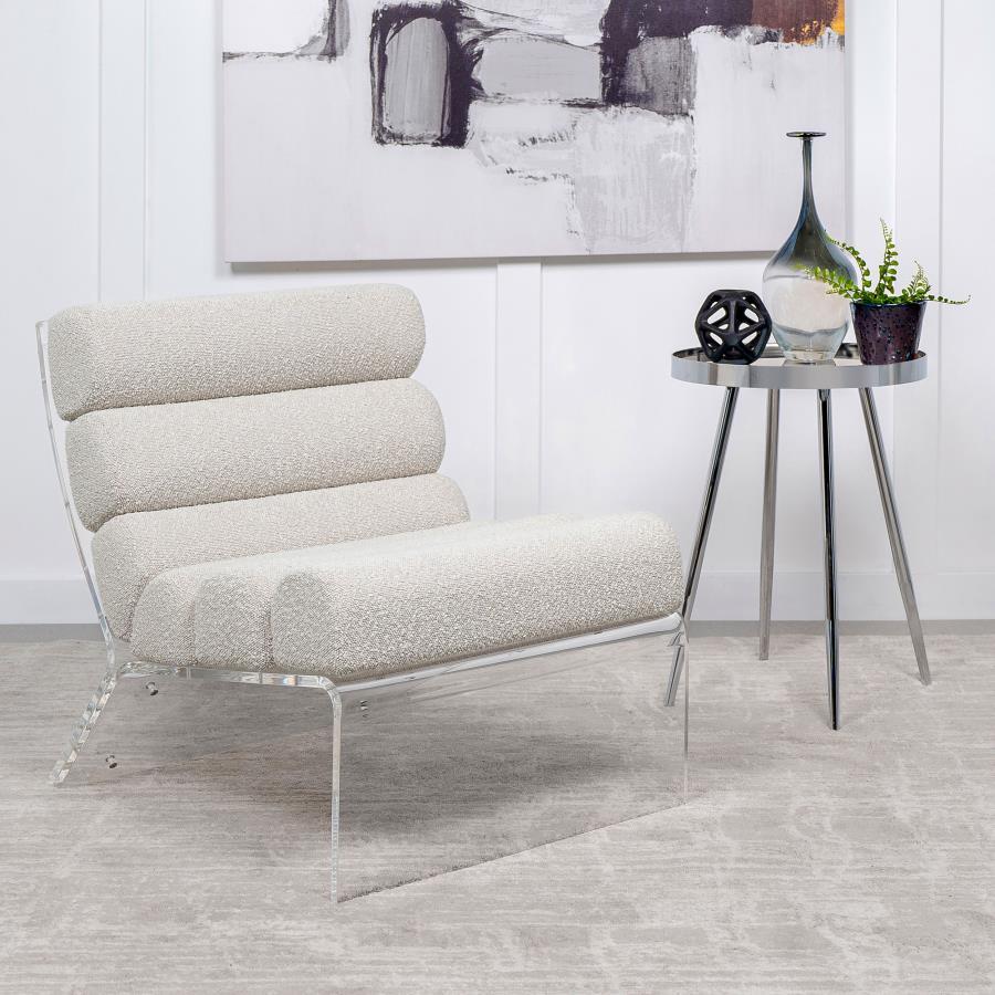 Serreta Boucle Upholstered Armless Acrylic Chair