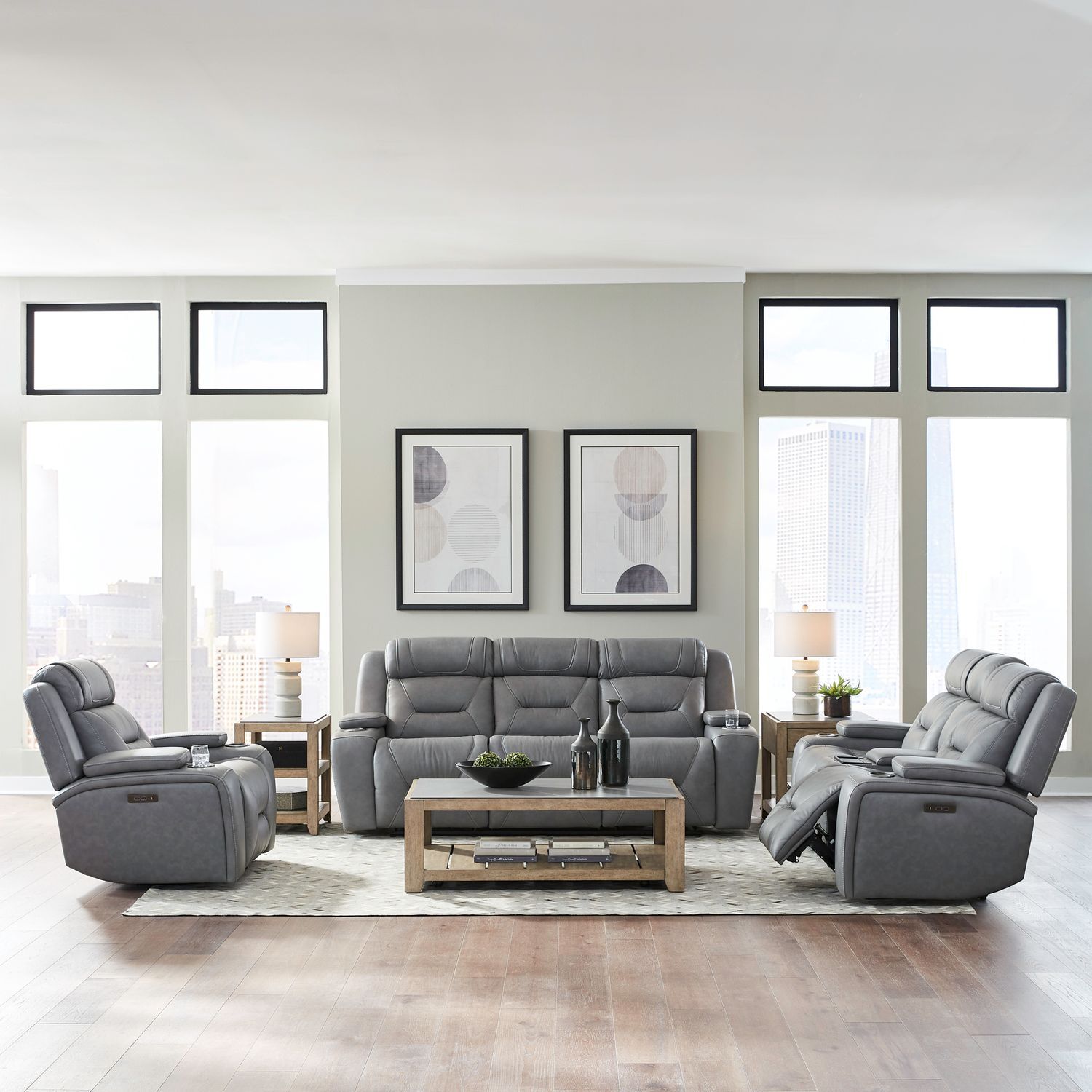 Chapman Sofa Set – Transitional Gray