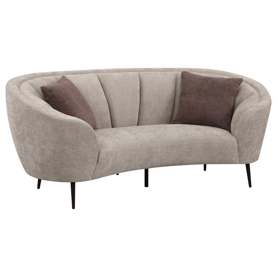 Ellorie - Upholstered Channel Back Curved Loveseat
