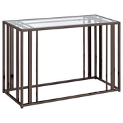 Adri Glass Top Entryway Sofa Console Table