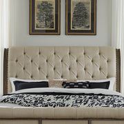 Americana Farmhouse Upholstered Sleigh Headboard