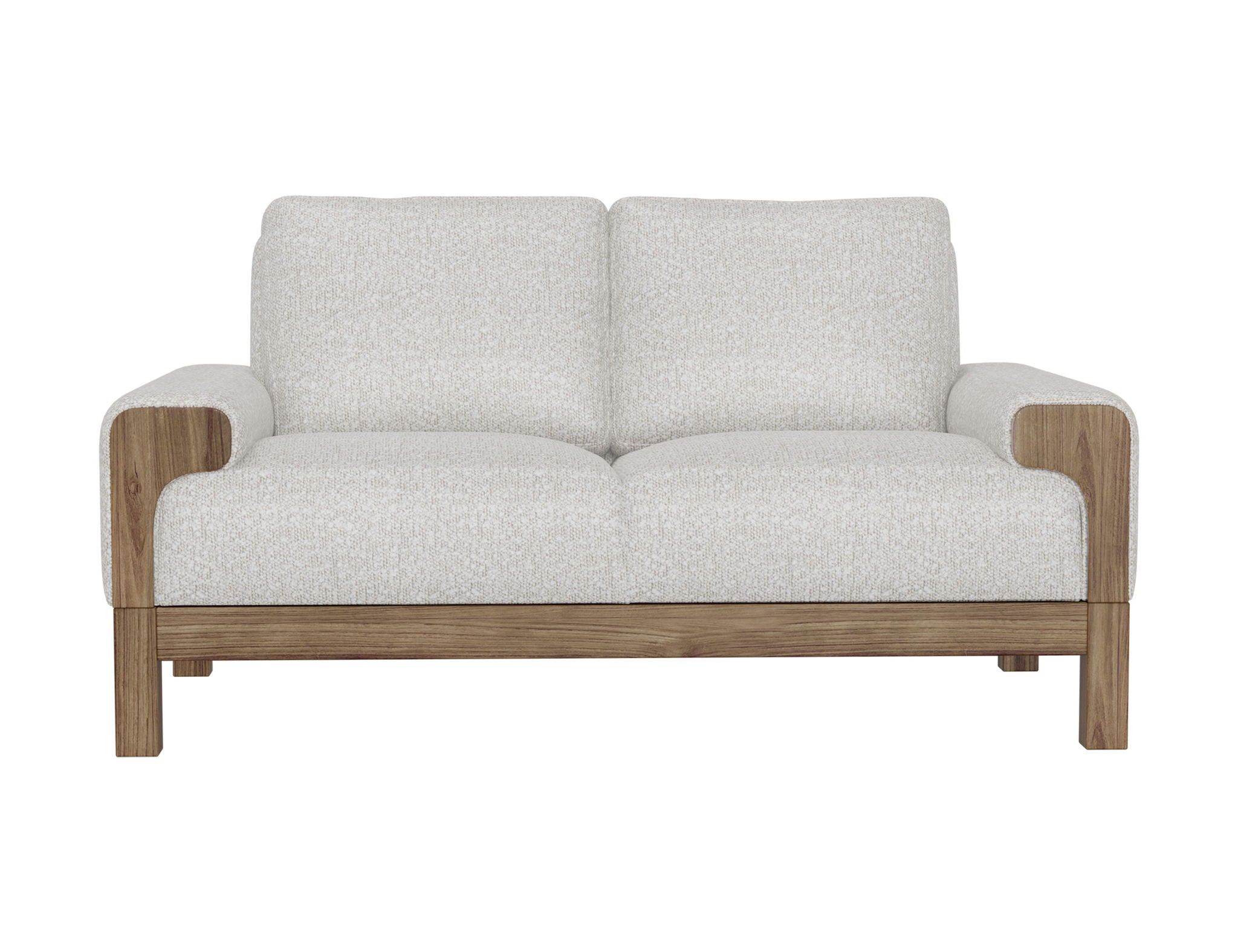 Sedona Light Cream Loveseat with Wooden Frame