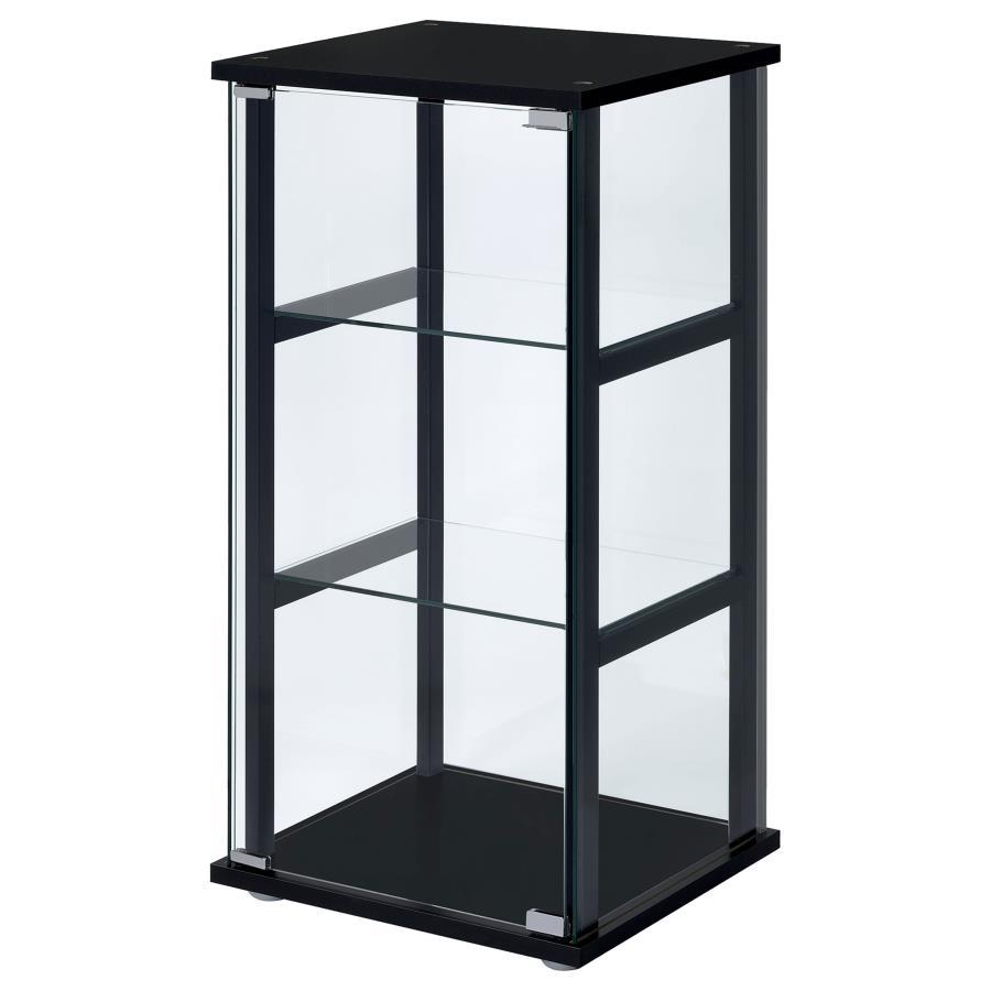 3-Shelf Clear Glass Curio Display Cabinet