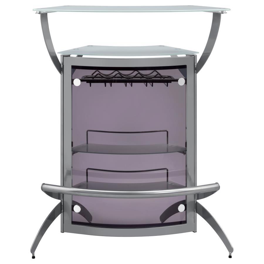 2-Shelf Curved Home Bar Cabinet